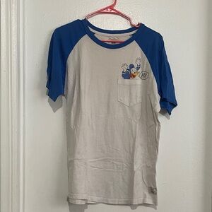 Men’s' Blue and White Cartoon Pocket Tee